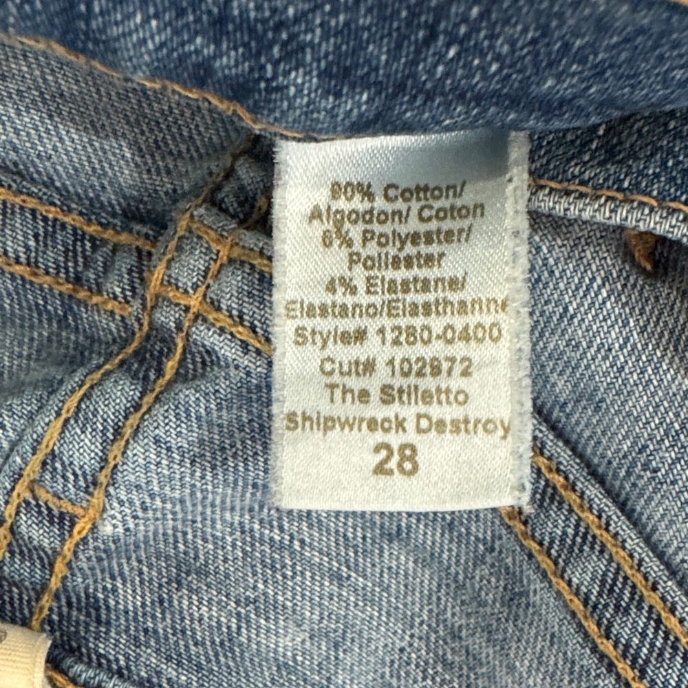 Current/Elliott Jeans The Stiletto Shipwreck Destroy Skinny Jeans 28 - Picture 9 of 10